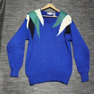 Axiom 80’s Vintage Knit Sweater S Blue Lambswool